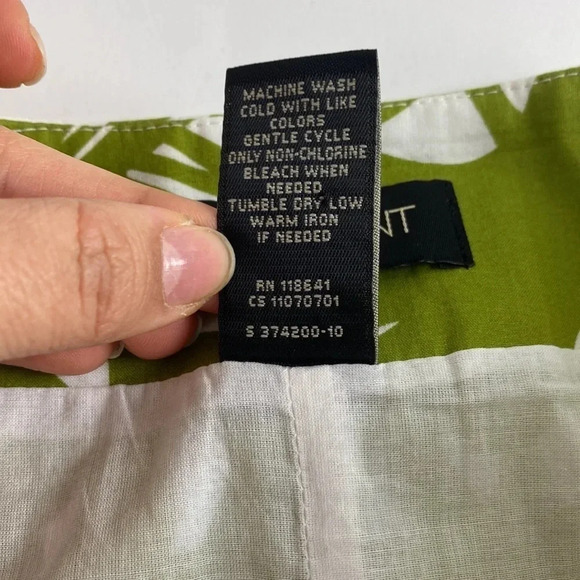 Leaf print maximalist  green white Lane Bryant pencil 100% cotton skirt 1X - Picture 5 of 11